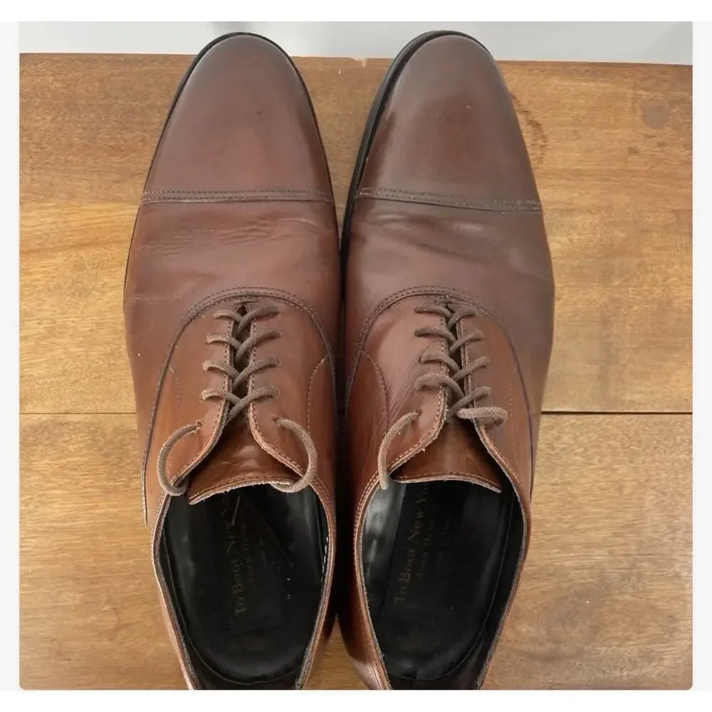 To Boot New York Adam Derrick Brown Leather Cap Toe Oxford Dress Shoes 8